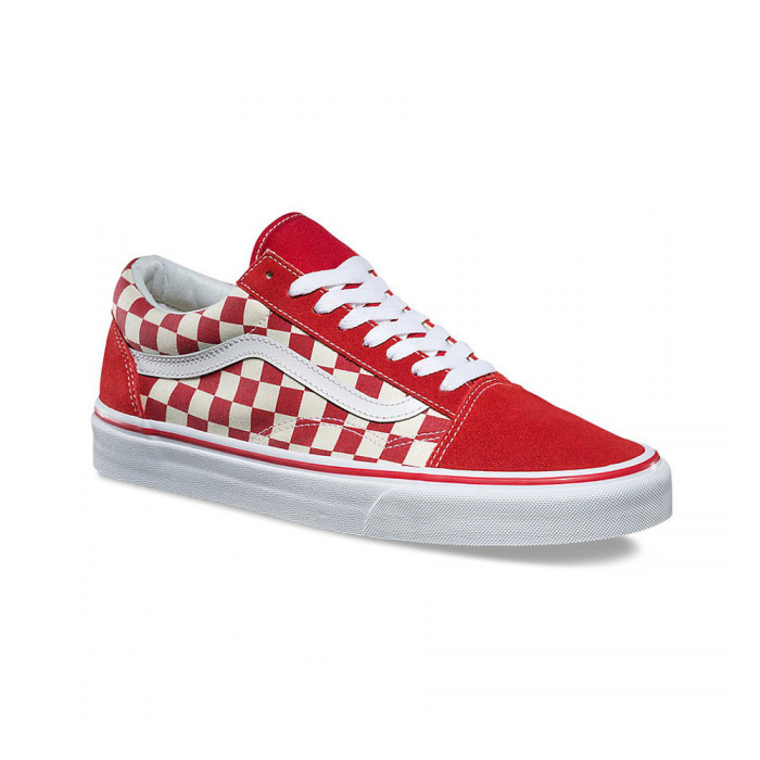 Vans Old Skool Primary Check White Red